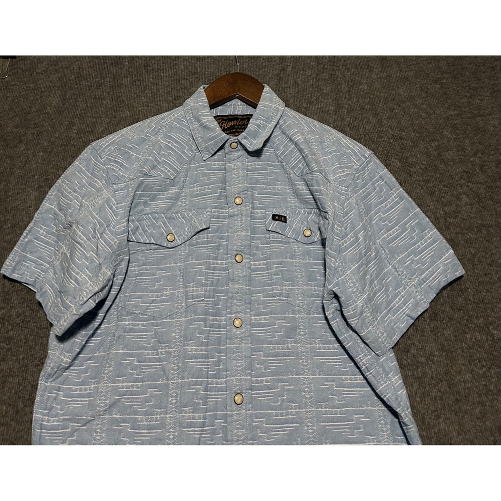 Howler brothers H bar B snapshirt shirt short sleeve small cotton pearl snap